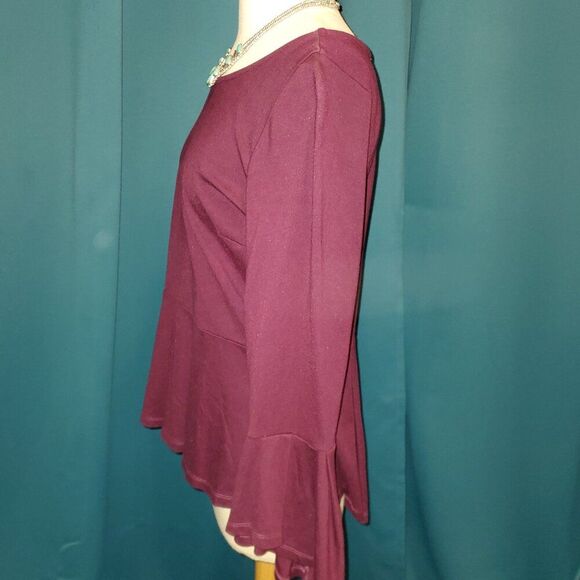 NWOT Figure Flattering Fig Peplum flutter sleeve top Large - Picture 4 of 5